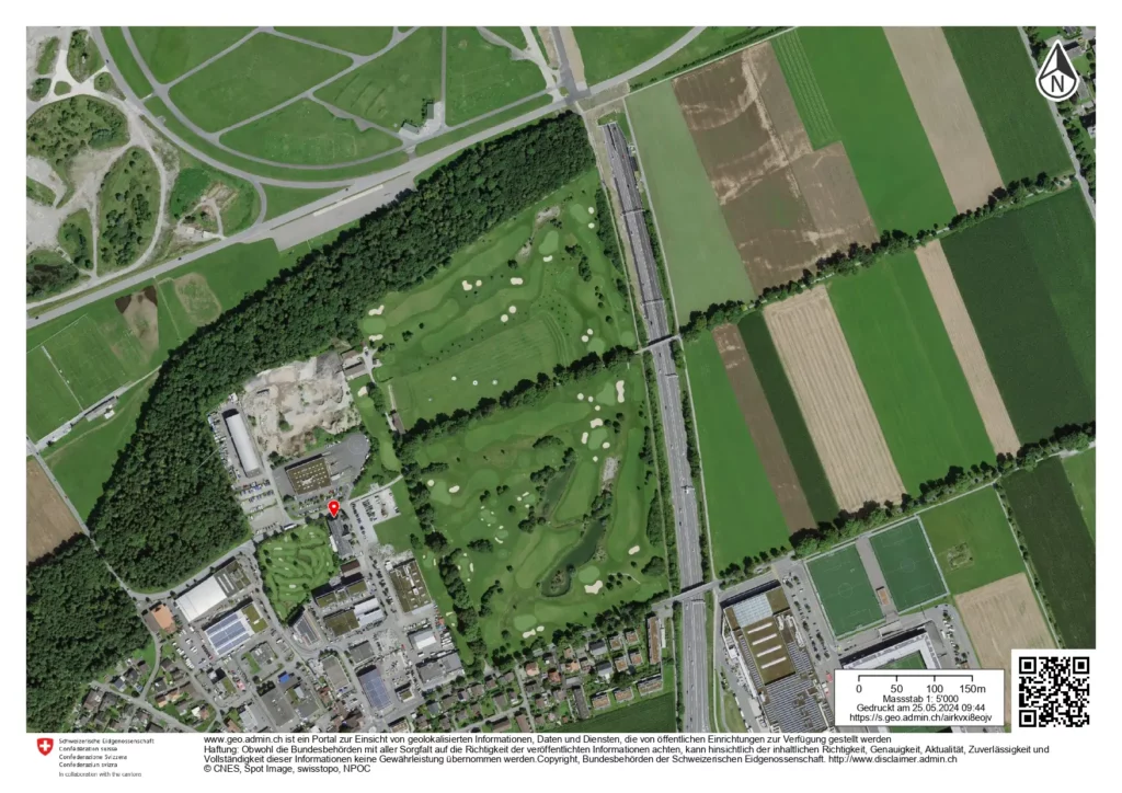 Pitchinggreen Karte Golfplatz Thun